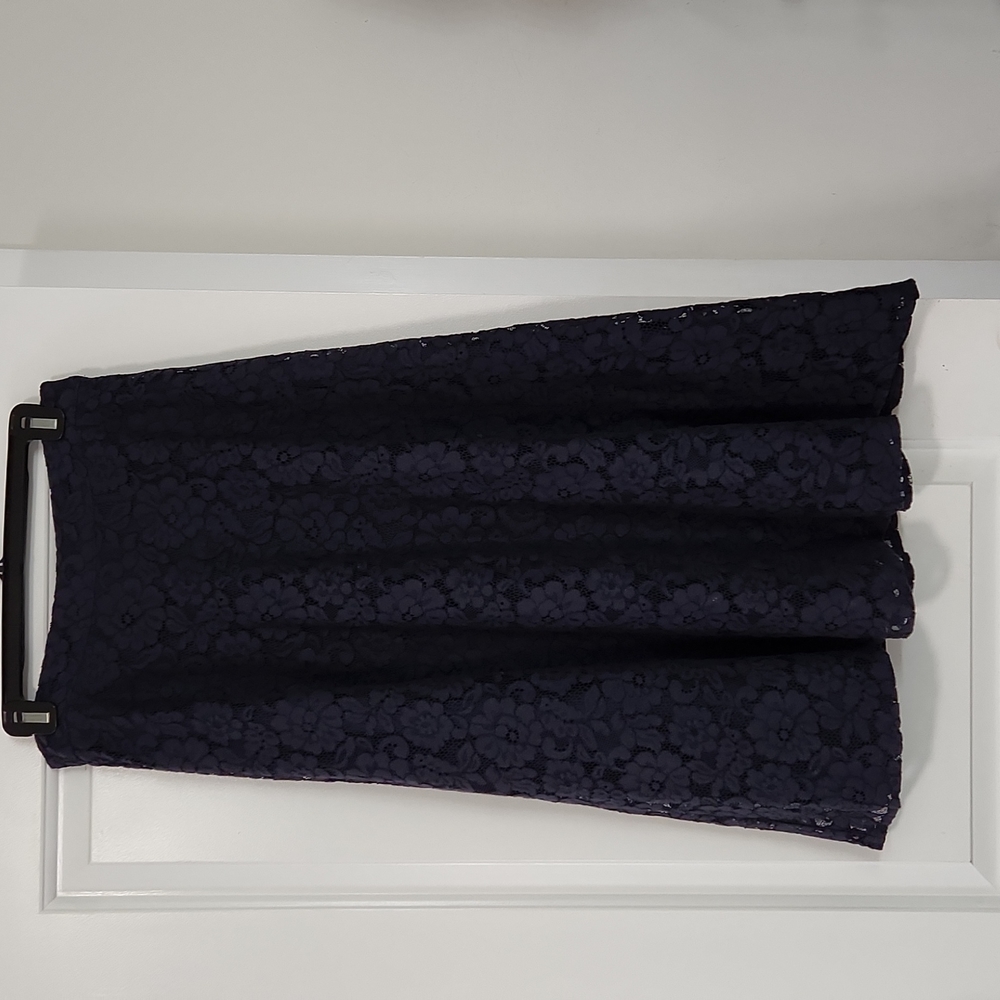 H&M navy lace midi skirt